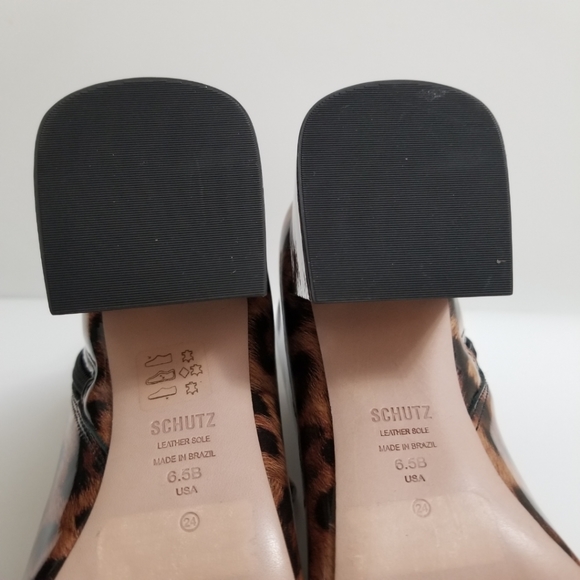 🆕️⬇️🎉HOST PICK🎉 Schutz Kika Square Toe Leopard Print Patent Leather Booties - Picture 8 of 13